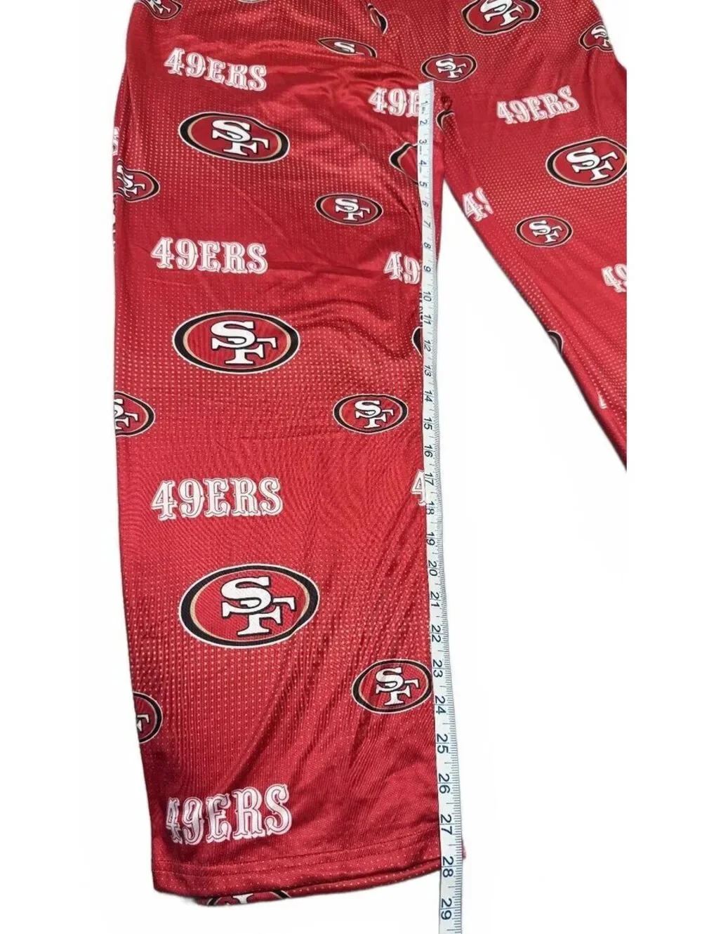 San Francisco 49ers NFL Stretch Unisex Red Logo Sleepwear Pajama Bottoms Med